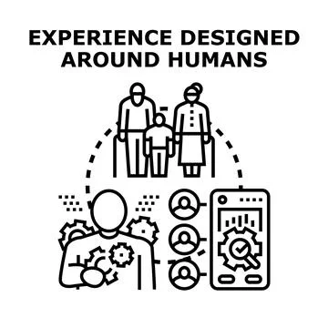 User experience design around human needs concept Stock Illustration