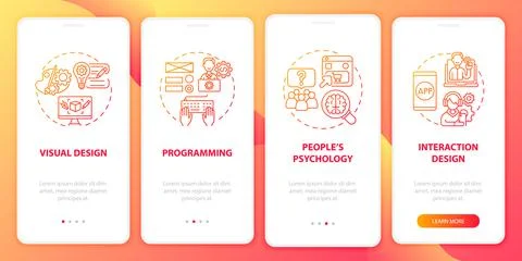 User experience design onboarding mobile app page screen 스톡 일러스트
