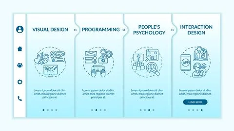 User experience design onboarding vector template Stock Illustration