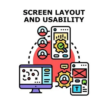 User experience design optimizing screen layout usability Stock Illustration