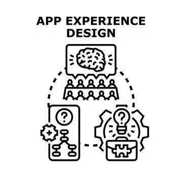 User experience design planning and application development process Stockillustratie