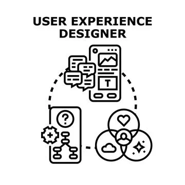 User experience designer creating interface and optimizing usability Stock Illustration