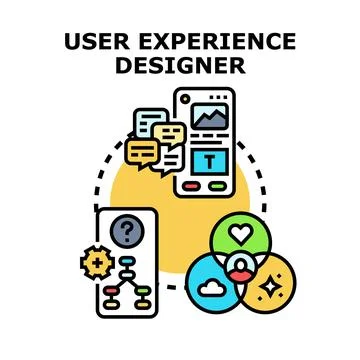 User experience designer creating interface and optimizing usability Stock Illustration