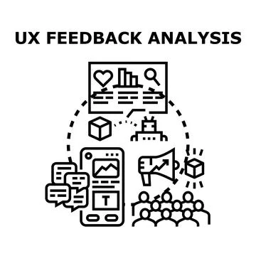 User experience feedback analysis concept illustration Stock Illustration