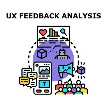 User experience feedback analysis concept illustration Illustrazione stock