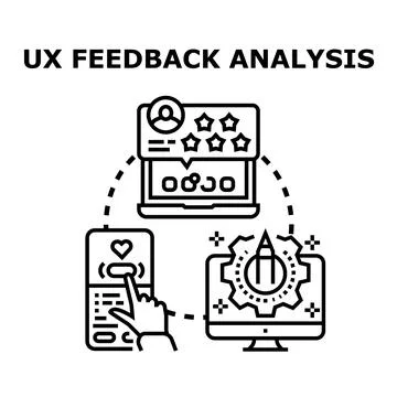 User experience feedback analysis on digital devices Stock-Illustration