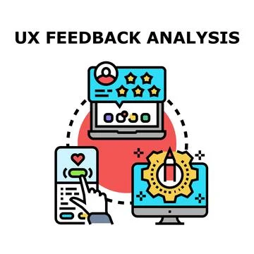 User experience feedback analysis on digital devices Stock Illustration
