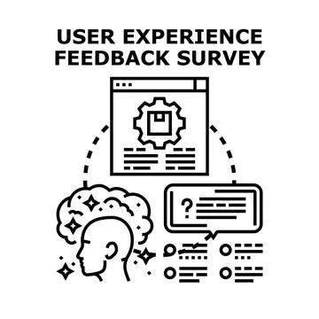 User experience feedback survey for product improvement Stock Illustration