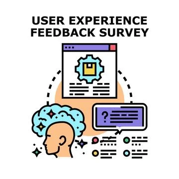 User experience feedback survey for product improvement Stock Illustration
