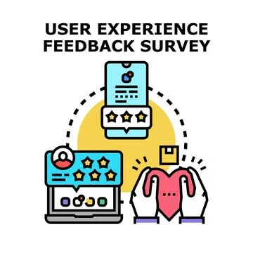User experience feedback survey rating concept 스톡 일러스트