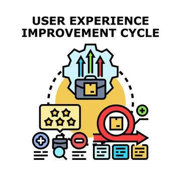 User experience improvement cycle vector illustration concept Stock Illustration