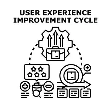 User experience improvement cycle vector illustration concept Stock Illustration