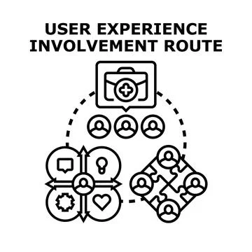 User experience involvement route infographic concept Stock Illustration