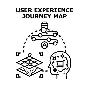 User experience journey mapping process planning Stock Illustration
