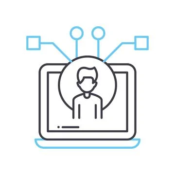 User experience line icon, outline symbol, vector illustration, concept sign Stock Illustration