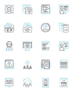User experience linear icons set. Interface, Navigation, Interaction, Design Stock Illustration