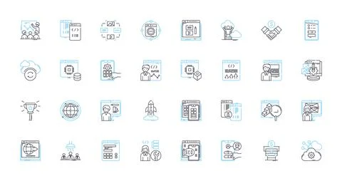 User experience linear icons set. Interface, Navigation, Interaction, Design Stock Illustration