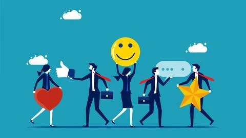 User experience or customer satisfaction.  assessment concept. vector illustr Illustrazione stock