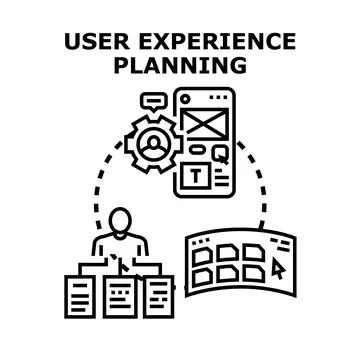 User experience planning concept for digital product design Stock Illustration