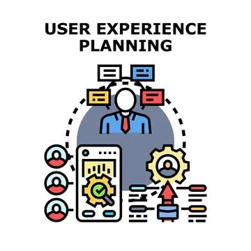User experience planning developing digital product strategy Illustrazione stock