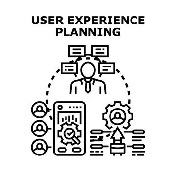 User experience planning developing digital product strategy Illustrazione stock