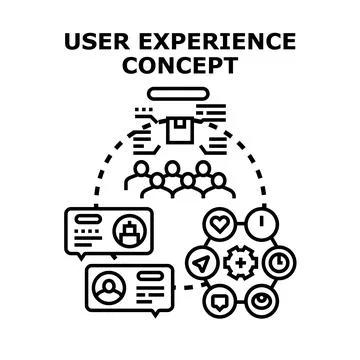 User experience research and development concept Stock Illustration