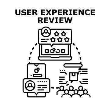 User experience review evaluating digital service quality Stockillustratie