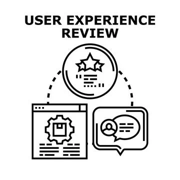 User experience review process with customer satisfaction feedback Stock Illustration