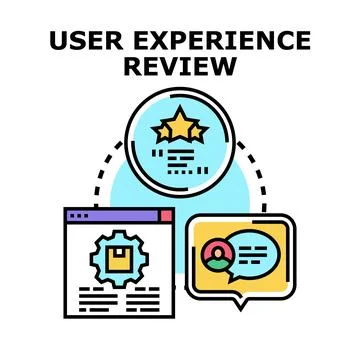 User experience review process with customer satisfaction feedback Stock Illustration