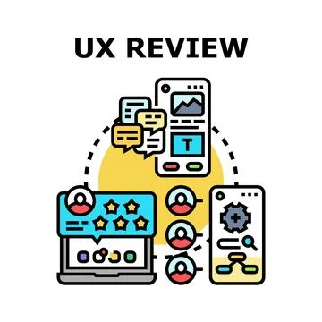 User experience review process optimizing digital product development 库存插图