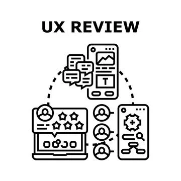 User experience review process optimizing digital product development Stock Illustration