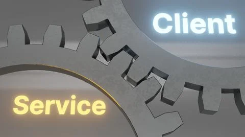 User experience service client mechanism cogwheels 3d illustration Stock Illustration