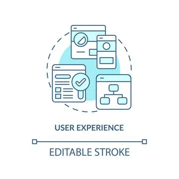 User experience turquoise concept icon Stock Illustration