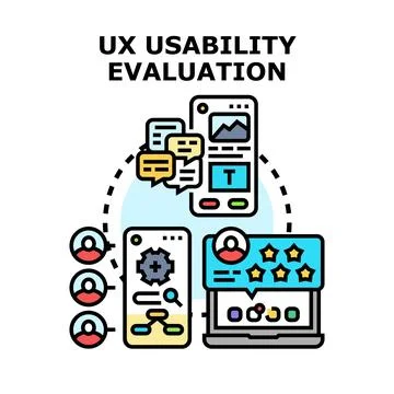 User experience usability evaluation process for digital products Stock Illustration