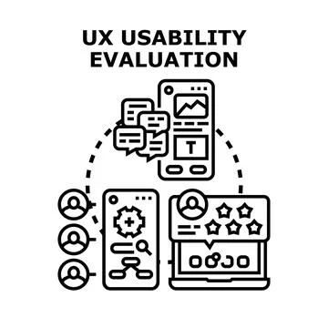 User experience usability evaluation process for digital products Stock Illustration