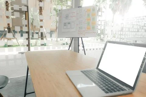 User experience UX designer designing web on smart phone layout. UI developer Stock Photos