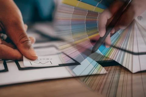 User experience UX designer designing web on smart phone layout. UI developer Stockfoto's
