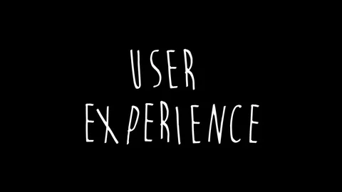User experience Wiggle Text Concept animation. white text on black background. Stock Footage 260943728