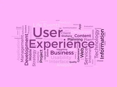 User Experience wordcloud template. Web Business concept vector background. Ilustração Stock