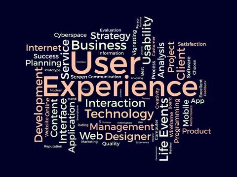 User Experience wordcloud template. Web Business concept vector background. Ilustração Stock