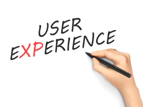User experience words written by 3d hand Stock Illustration