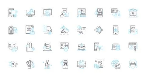 User exploration linear icons set. Research, Insight, Observation, Empathy Stock Illustration