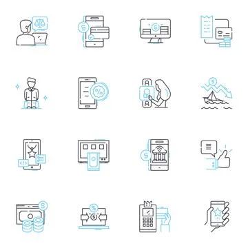 User exploration linear icons set. Research, Insight, Observation, Empathy Stock Illustration