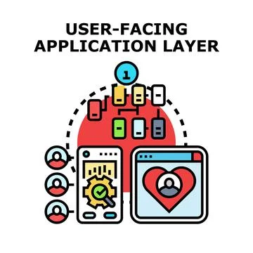 User facing application layer connecting online users イラスト素材