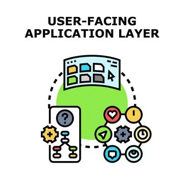 User facing application layer development concept 库存插图