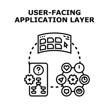 User facing application layer development concept Stock Illustration