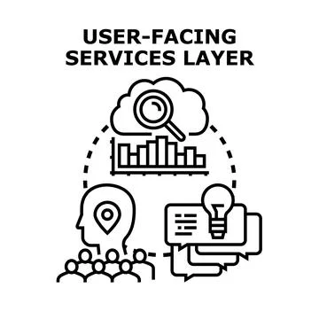 User facing services layer concept vector illustration Stock Illustration