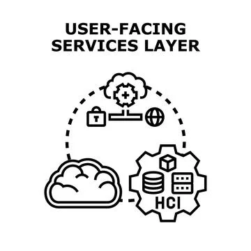 User facing services layer representing digital infrastructure イラスト素材