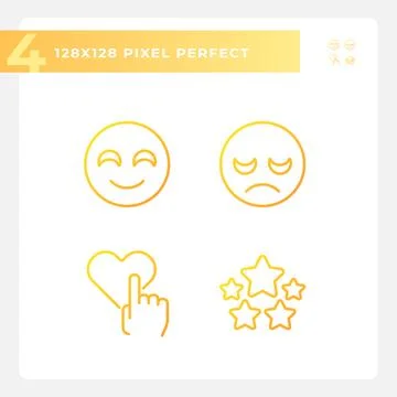 User feedback about service pixel perfect gradient linear vector icons set 스톡 일러스트
