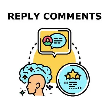 User feedback and rating comment reply process Stock Illustration